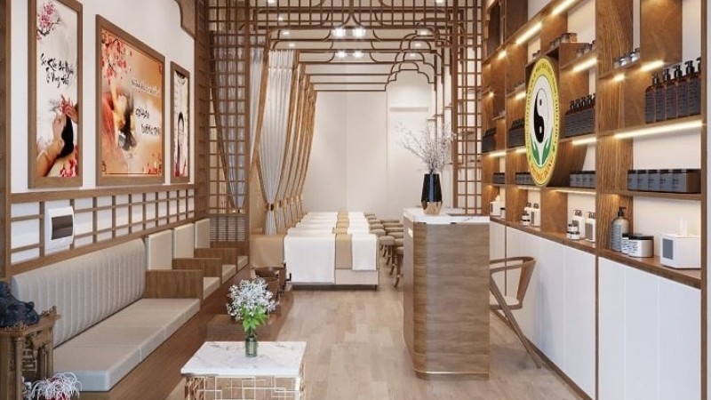 Các mẫu thiết kế spa đẹp với khu trưng bày sản phẩm