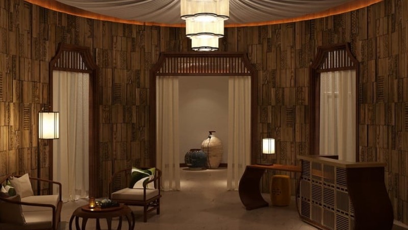 Các mẫu thiết kế spa đẹp ứng dụng ánh sáng vàng