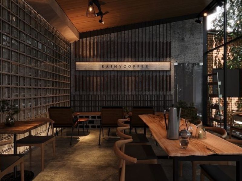 Thiết Kế Quán Cafe Industrial Với Chất Liệu Thô Mộc