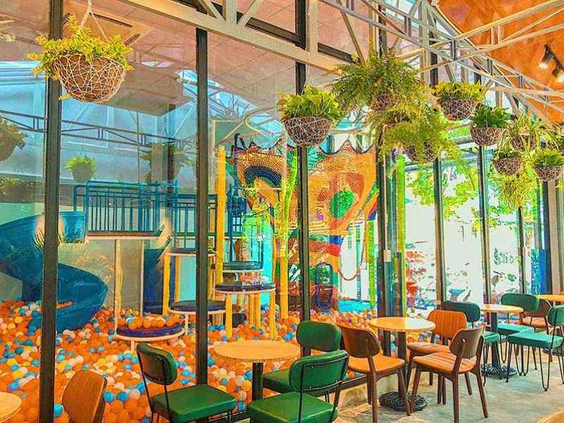 Cà Phê Sân Vườn Kết Hợp Khu Vui Chơi Trẻ Em
