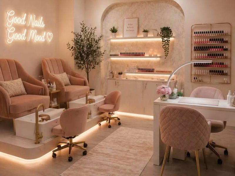 Mẫu Thiết Kế Tiệm Nail Nhỏ Dưới 20m² Tối Ưu Không Gian