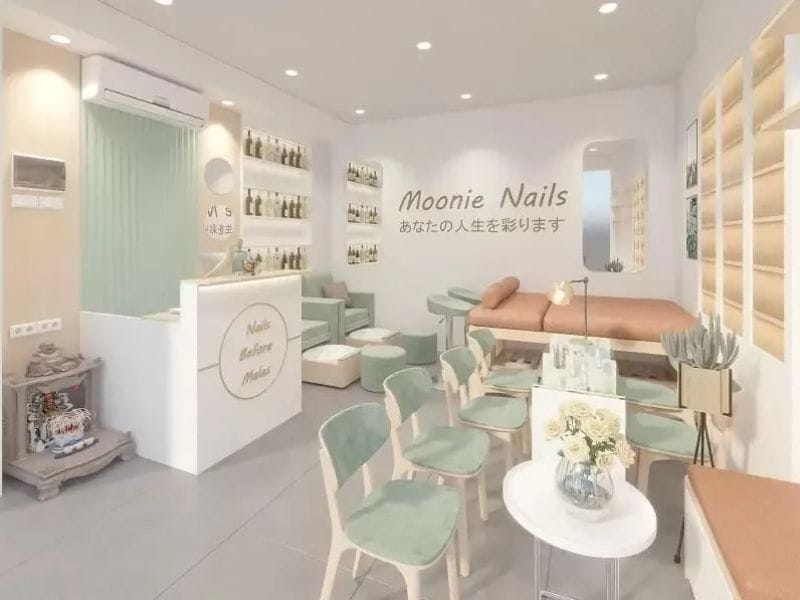 Mẫu Thiết Kế Tiệm Nail Nhỏ Kết Hợp Spa Hoặc Gội Đầu