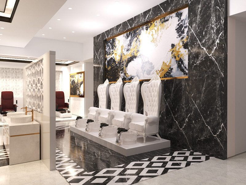 Mẫu Thiết Kế Tiệm Nail Nhỏ Phong Cách Luxury