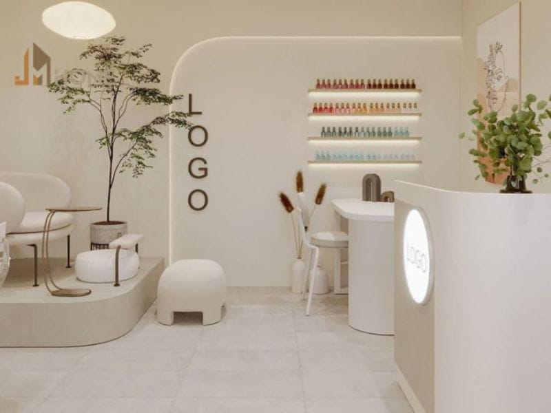 Mẫu Thiết Kế Tiệm Nail Nhỏ Phong Cách Tối Giản (Minimalist)
