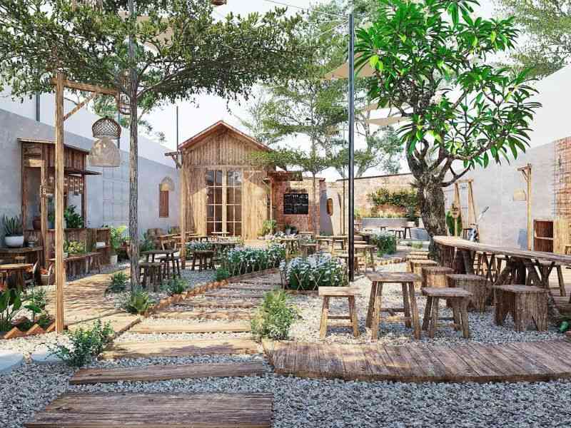 Bố Trí Lối Đi Và Khu Vực Ngồi Hợp Lý Khi Setup Quán Cafe Sân Vườn