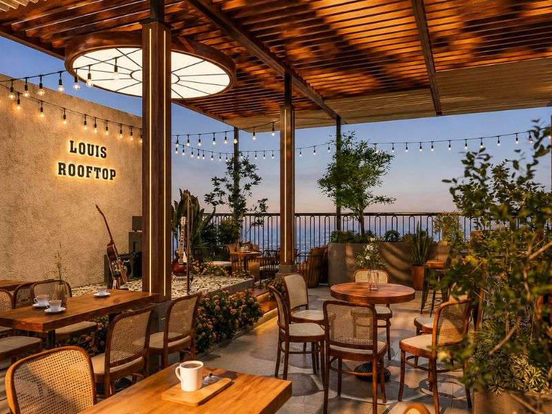 Mẫu Cafe Rooftop Phong Cách Hiện Đại