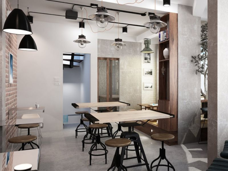 Quán Cafe 50m2 Phong Cách Tối Giản