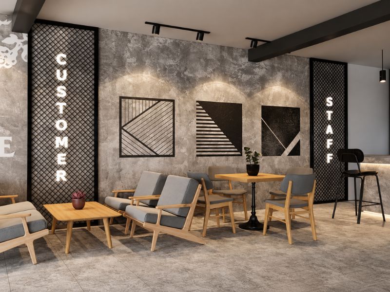 Bố Trí Layout Và Công Năng Thiết Kế Quán Cafe Phong Cách Industrial