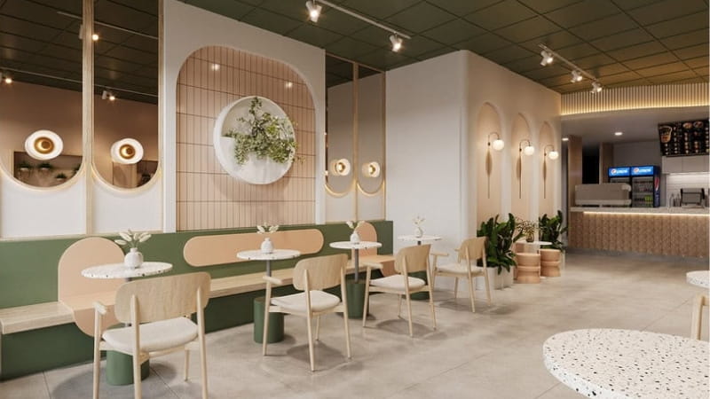 Thiết kế quán trà sữa nhỏ giá rẻ