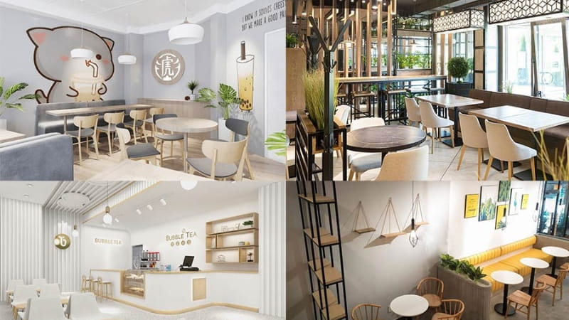 Thiết kế quán trà sữa nhỏ giá rẻ