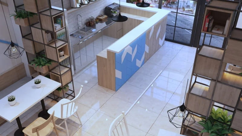 Thiết kế quán trà sữa nhỏ giá rẻ