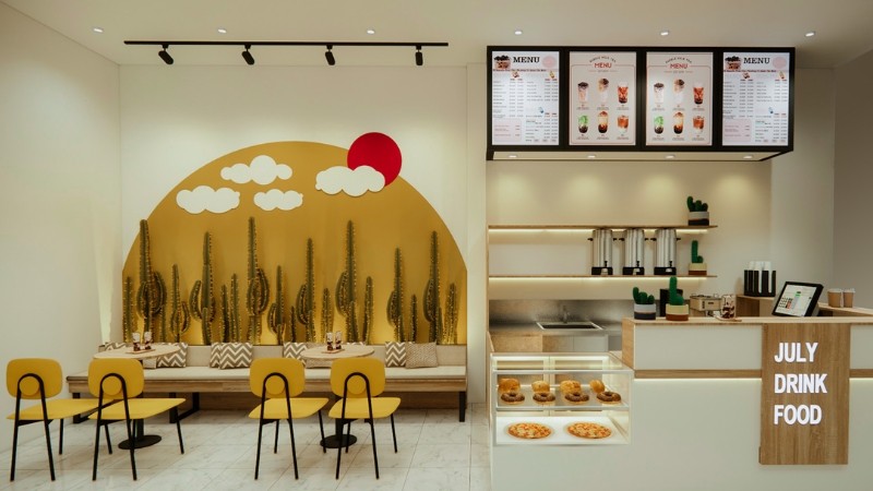 Thiết kế quán trà sữa nhỏ giá rẻ