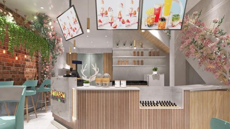 Thiết kế quán trà sữa nhỏ giá rẻ