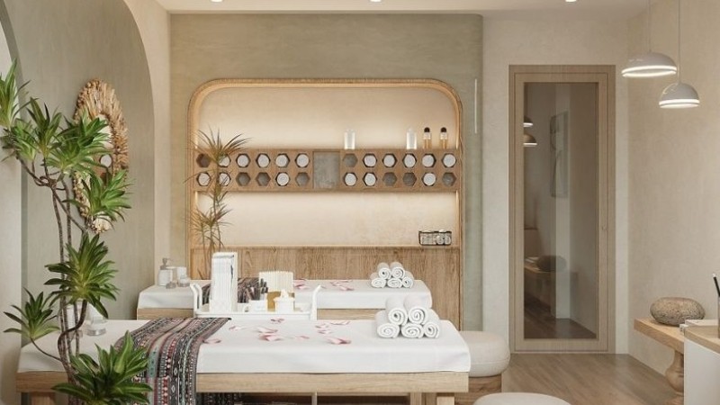 Thiết kế spa mini tại nhà tối ưu chuyển động khi thao tác