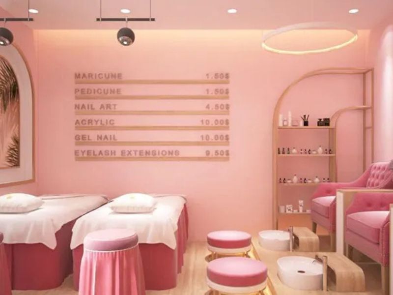15+ Mẫu Thiết Kế Tiệm Nail Gội Đầu Đẹp Theo Từng Diện Tích