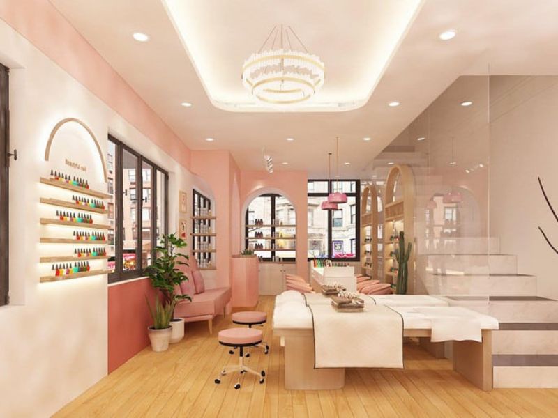 15+ Mẫu Thiết Kế Tiệm Nail Gội Đầu Đẹp Theo Từng Diện Tích