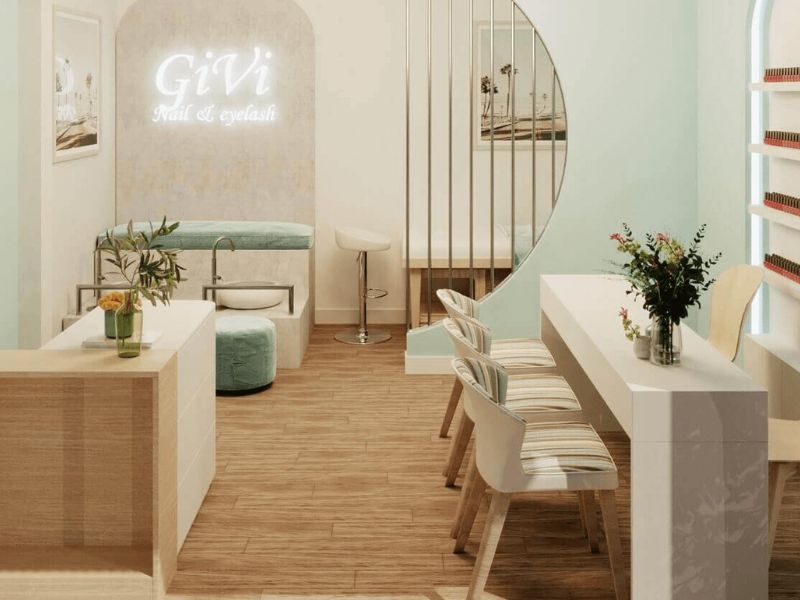 15+ Mẫu Thiết Kế Tiệm Nail Gội Đầu Đẹp Theo Từng Diện Tích