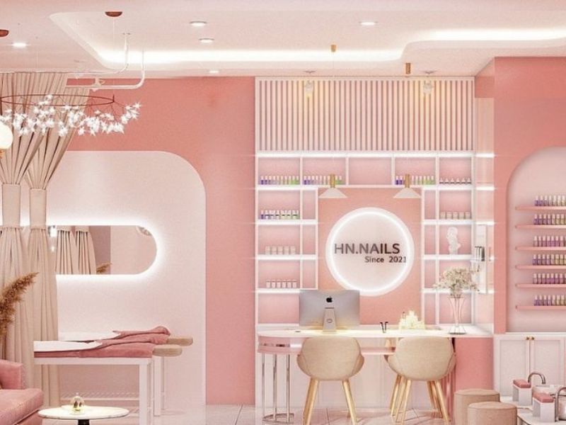 15+ Mẫu Thiết Kế Tiệm Nail Gội Đầu Đẹp Theo Từng Diện Tích
