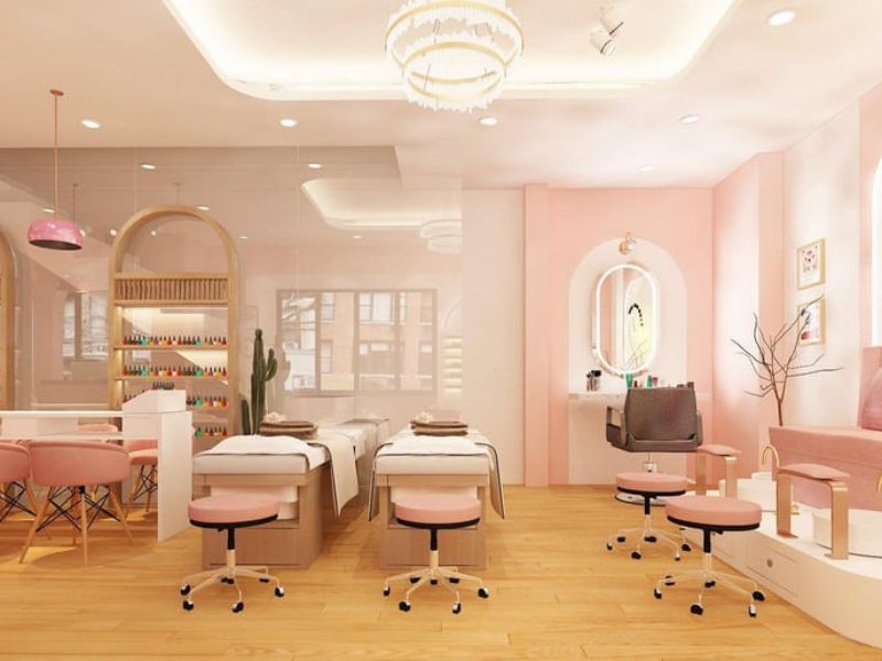 15+ Mẫu Thiết Kế Tiệm Nail Gội Đầu Đẹp Theo Từng Diện Tích