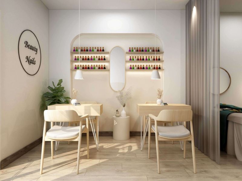 15+ Mẫu Thiết Kế Tiệm Nail Gội Đầu Đẹp Theo Từng Diện Tích