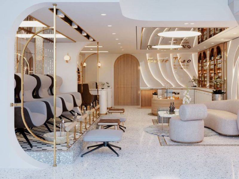 15+ Mẫu Thiết Kế Tiệm Nail Gội Đầu Đẹp Theo Từng Diện Tích