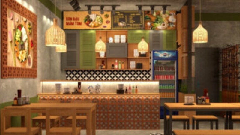Trang trí quán ăn vặt theo phong cách Vintage