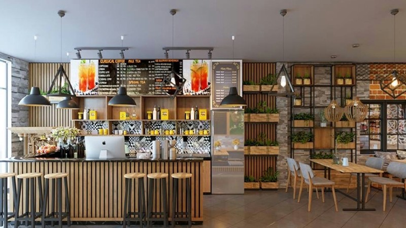 Trang trí quán trà sữa tận dụng đồ decor có sẵn