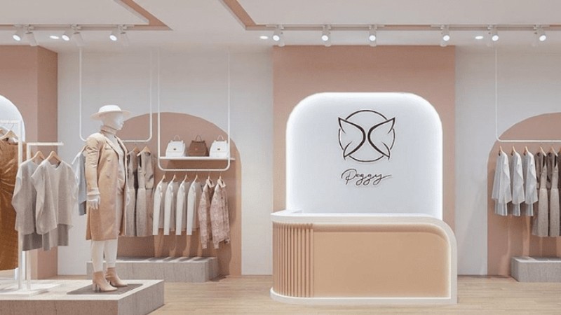 Trang trí shop quần áo khu vực thu ngân