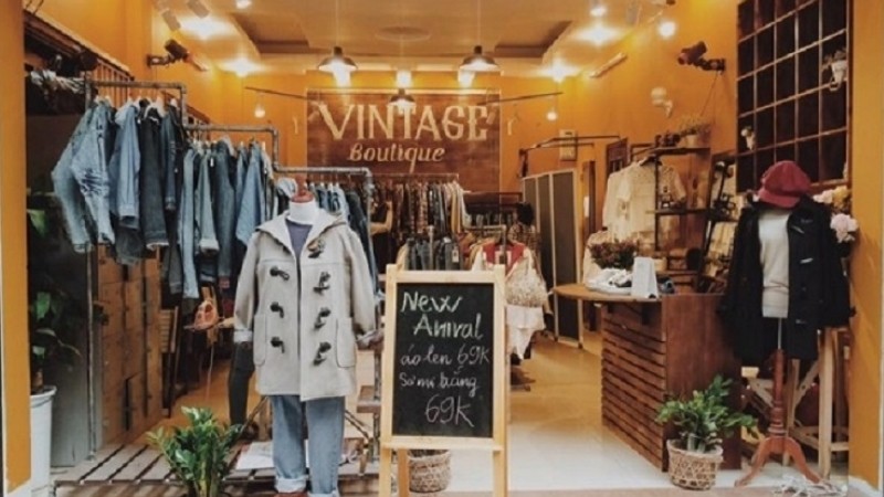 Trang trí shop quần áo phong cách Vintage