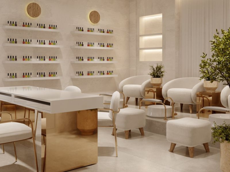 Tiệm Nail Tone Trắng Tối Giản