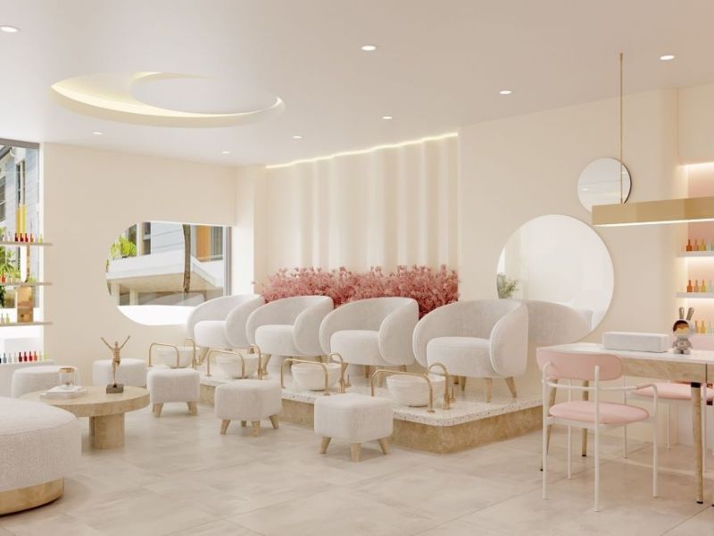 Tiệm Nail Tone Trắng Tối Giản