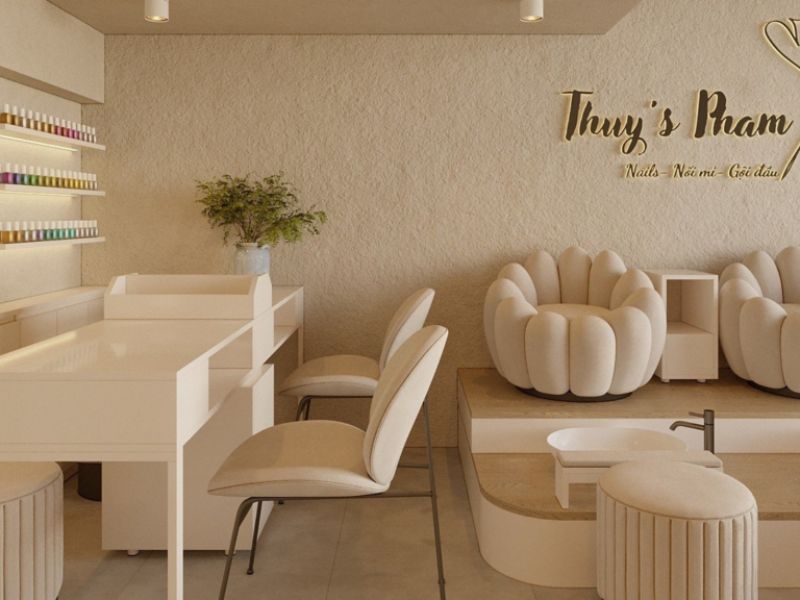 Tiệm Nail Tone Trắng Tối Giản