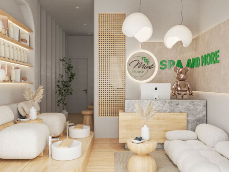 Tiệm Nail Tone Trắng Tối Giản