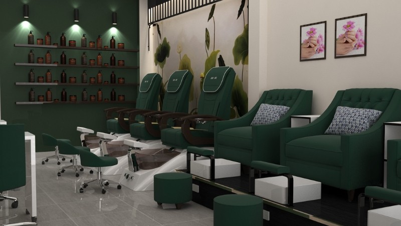 Trang trí tiệm nail phong cách hiện đại - tối giản