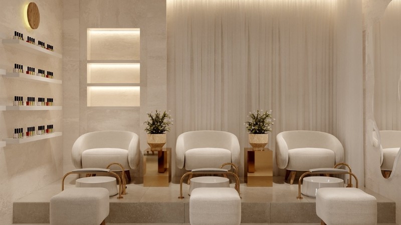 Trang trí tiệm nail phong cách vintage