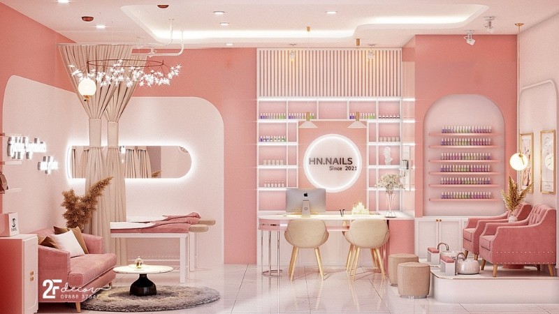Trang trí tiệm nail 
